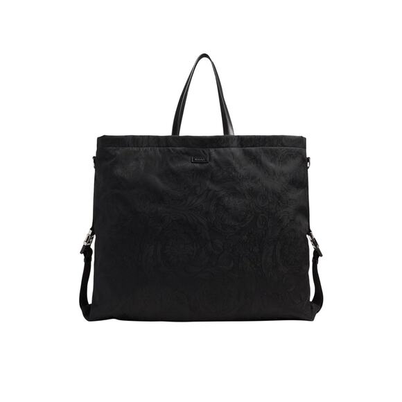 Versace Black Barocco Neo Nylon Large Travel Tote Weekender Bag NWT $1,625 - Picture 1 of 16